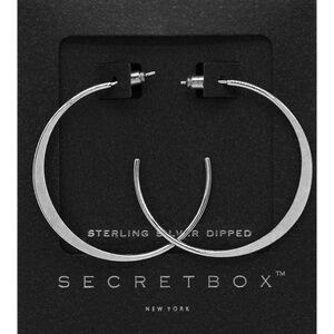 Secret Box New York Sterling Silver Dipped Hoop Earrings (E)